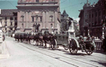 Italian cavalry crossing the Triple Bridge into Prešeren Square