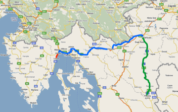 Our route from Lovran to Plitvice